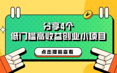 赚钱小项目,低成本创业新趋势